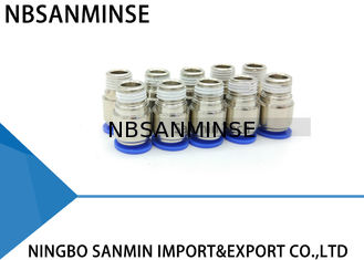 POC Rohr-pneumatische Plastikteil-rundes männliches gerades pneumatisches Eindrückung Anschlussarmatur-Verbindungsstück Sanmin