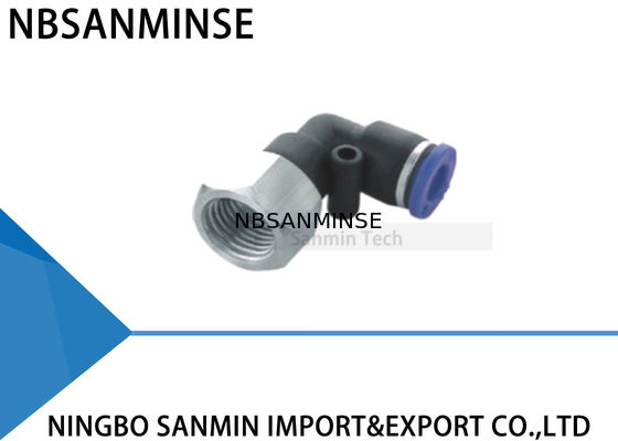 PLF-Rohr-Luft-pneumatisches Eindrückung weiblichen Winkelverschraubungs-Rohr-Plastikfaden Sanmin