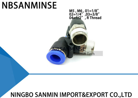 Pneumatisches Teil-Plastikeindrückung PL Luft-männliche Winkelverschraubungs-Schnellkupplungs-Komponenten Sanmin