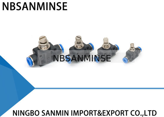 Installations-manueller Komponenten-Plastikverbands-gerade Gouverneur-Drossel-Ventil-schnelle Stoß-Fitting Sanmin PAs pneumatischer