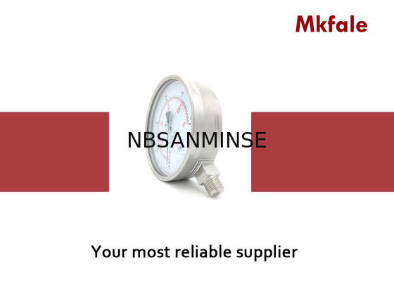 6 Zoll-Manometer-flüssiges Manometer mit Rückseite/Unterseite SMSS 160mm