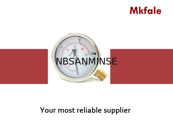 100mm Flüssigkeit gefülltes Manometer Edelstahl-Manometer