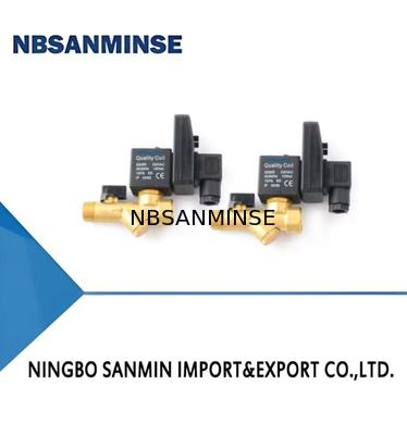 NBSANMINSE Elektronisches Abflussventil G1/2 1,6 Mpa SR-B-15 Messing-Solenoidventil DC24V AC220V Luftkompressor-Abfluss