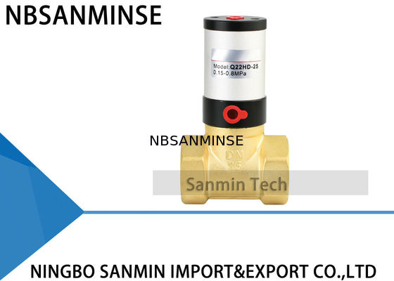 Q22HD-Reihen-pneumatischer Regelventil-Messing-Edelstahl-materieller pressluftbetätigter Kolbenschieber für Wasserluft