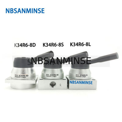 Umschaltventil-Zeichnungs-Ventil-mechanischer pneumatischer manueller Ventil G 1/4 NBSANMINSE K34R6 G1/4“ Handfaden