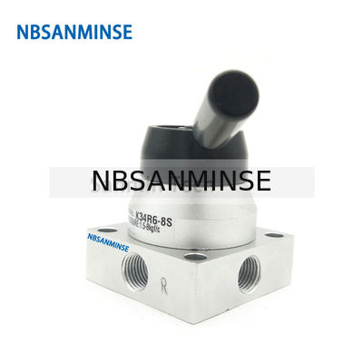 Umschaltventil-Zeichnungs-Ventil-mechanischer pneumatischer manueller Ventil G 1/4 NBSANMINSE K34R6 G1/4“ Handfaden